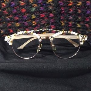 Handmade Gem Encrusted Personality Glasses